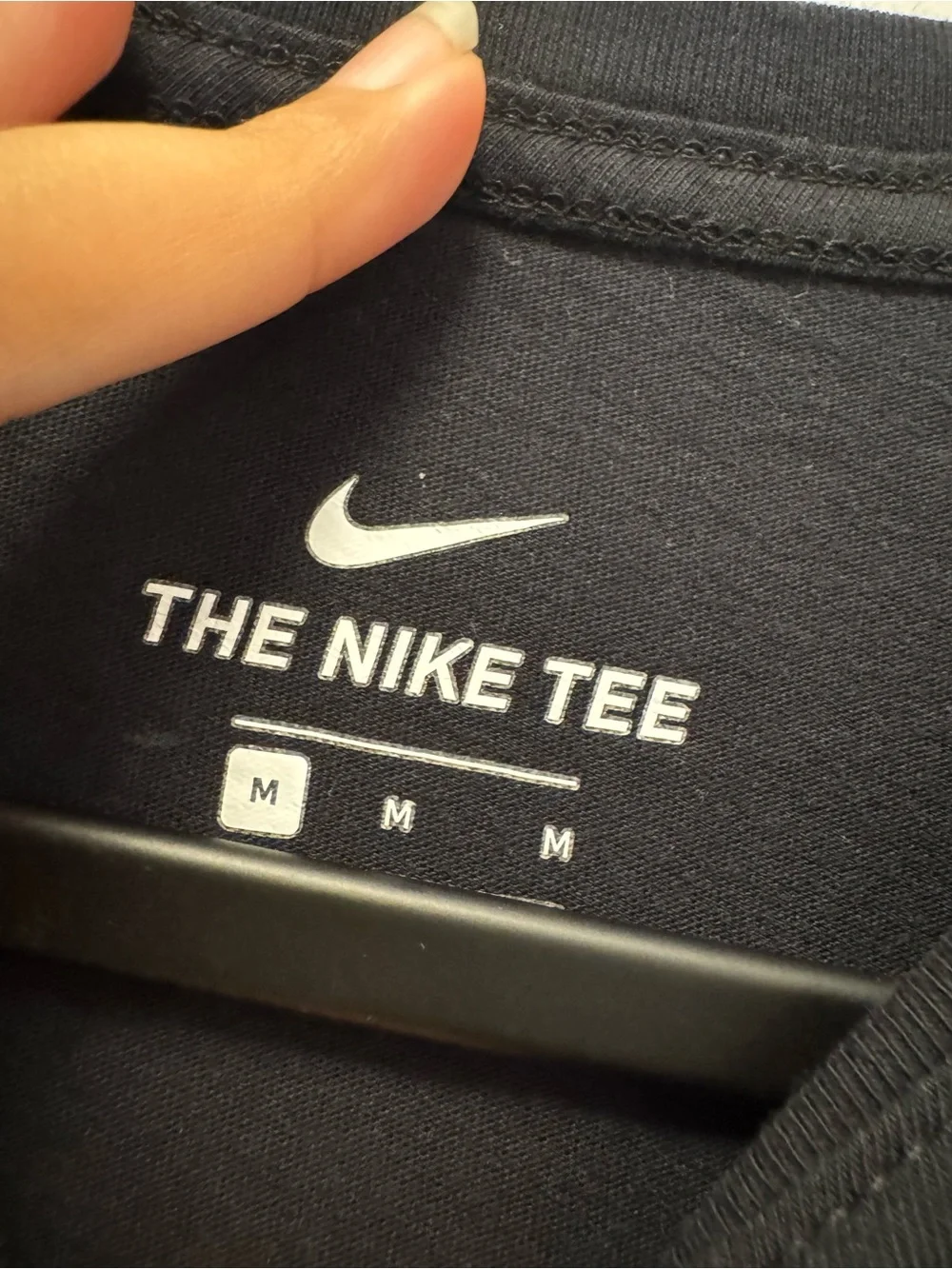 Nike Black Tee with White Swoosh and Text 0280